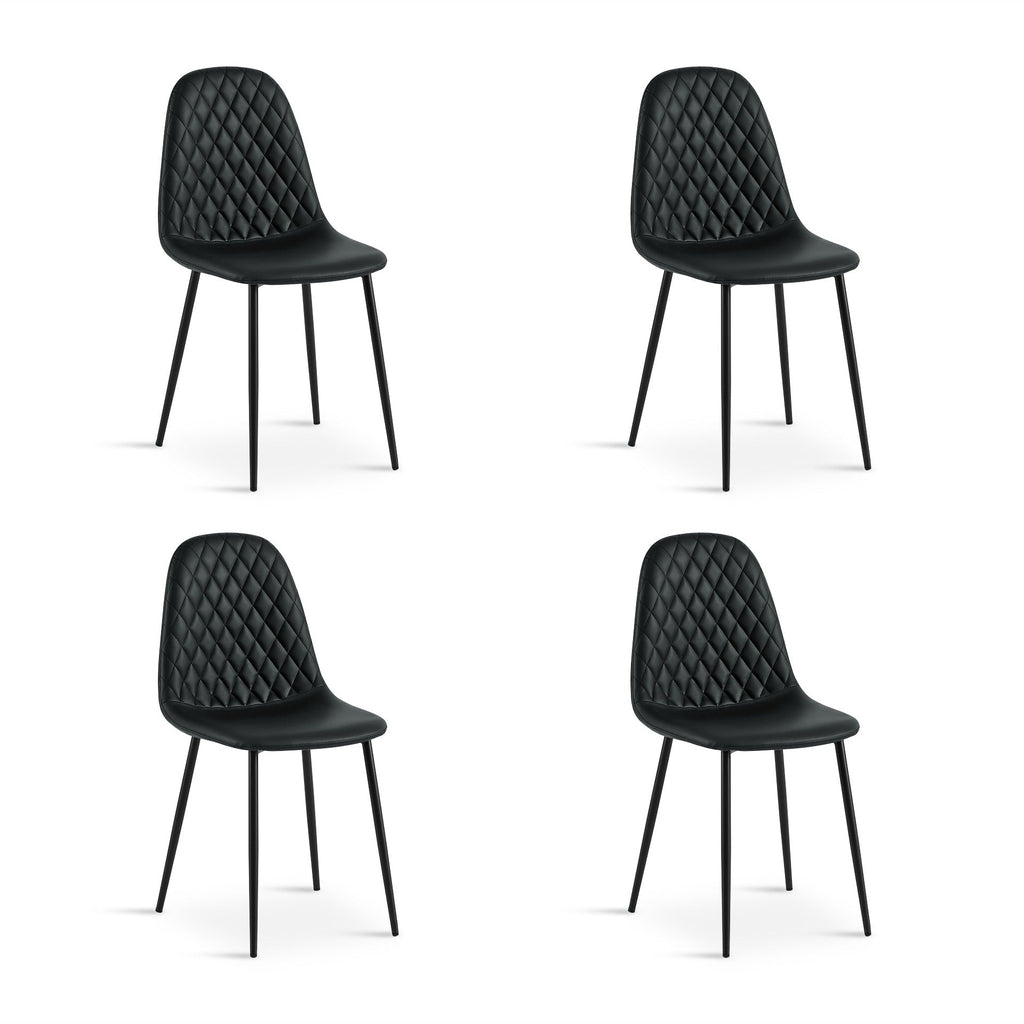 Varo PU Dining Chair - Set of 4 - Black