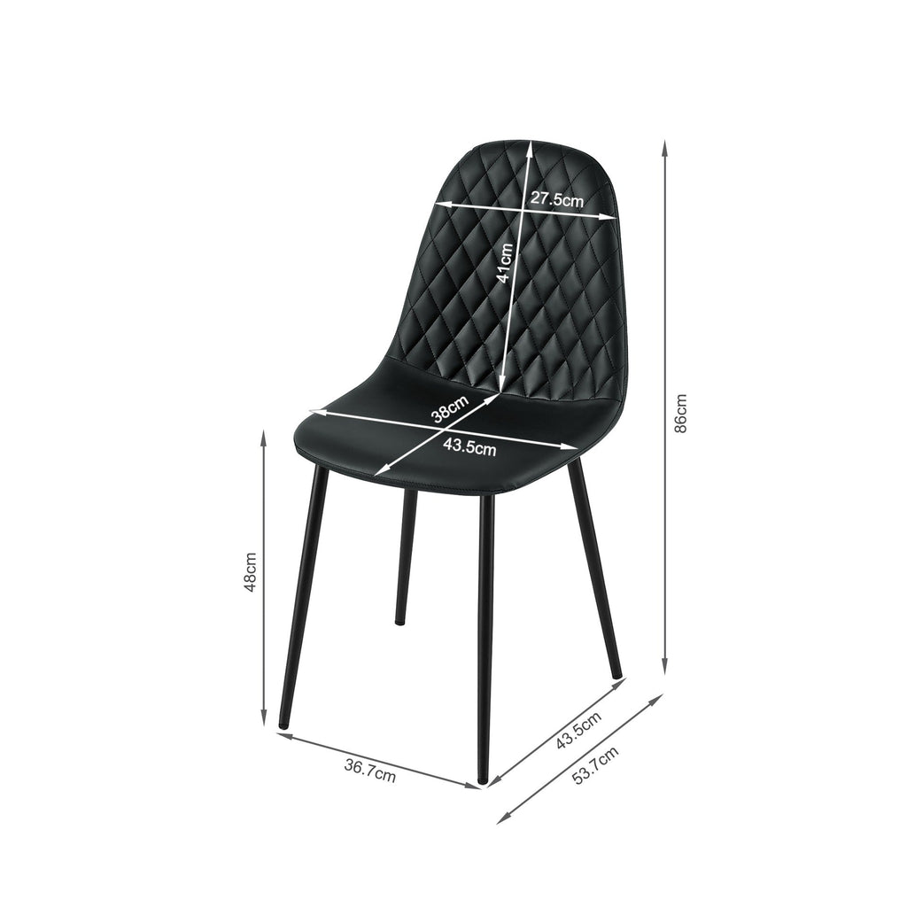 Varo PU Dining Chair - Set of 4 - Black