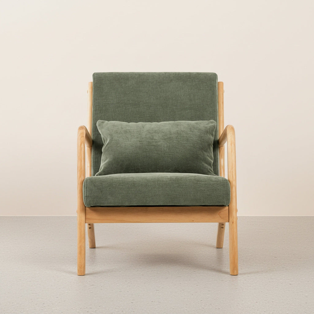 Taru Linen Armchair - Dark Green