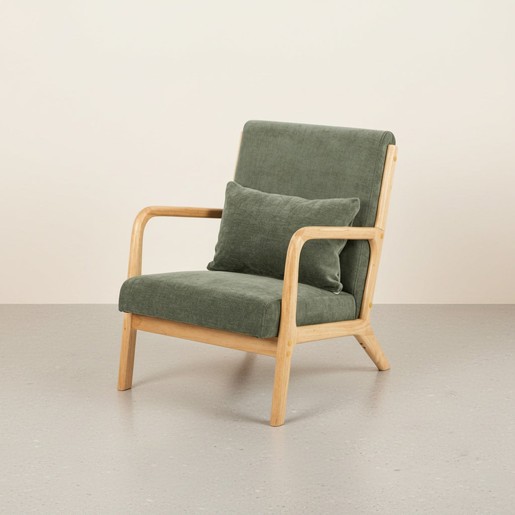 Taru Linen Armchair - Dark Green