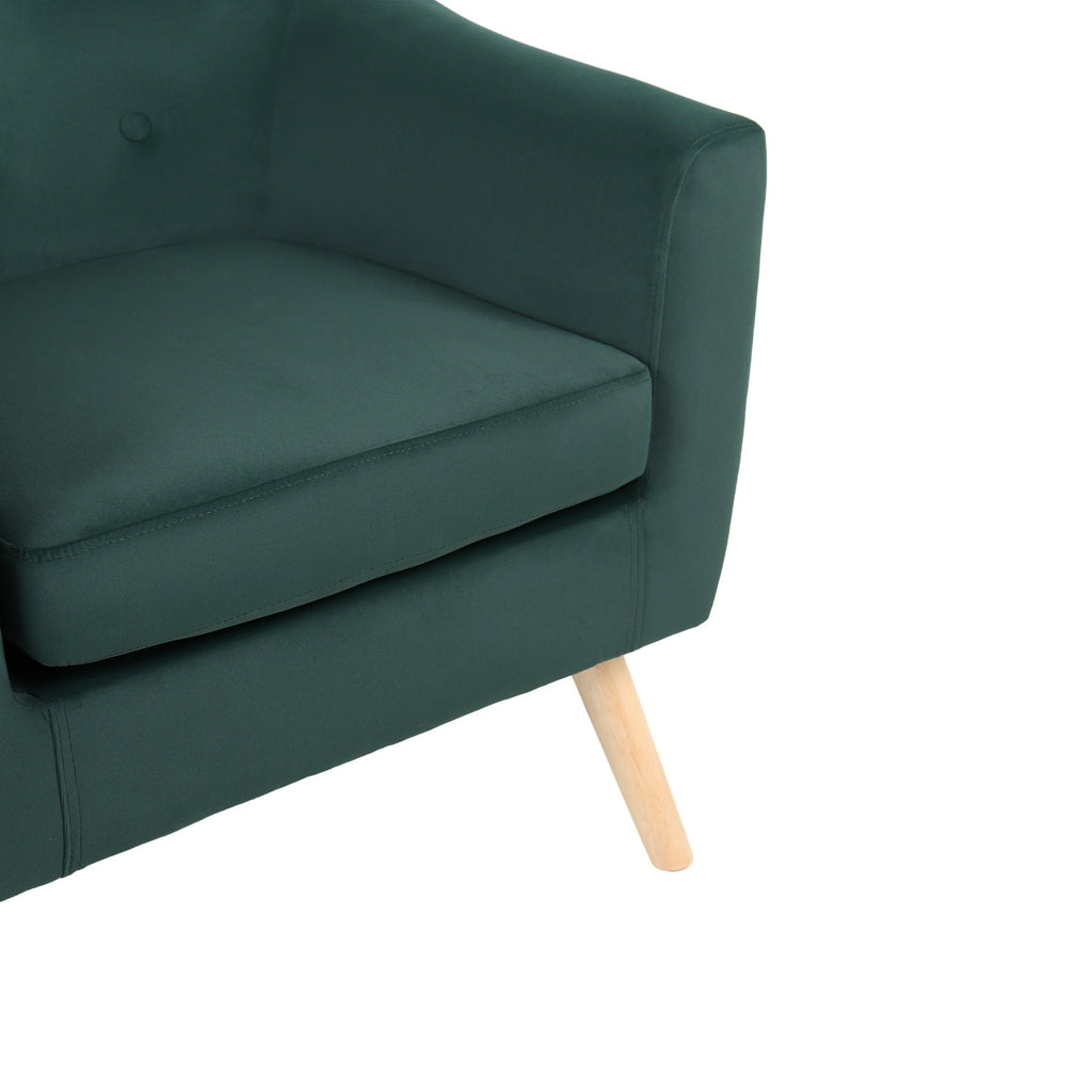 Millo Velvet Armchair - Dark Green