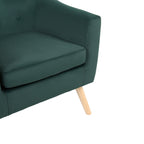 Millo Velvet Armchair - Dark Green