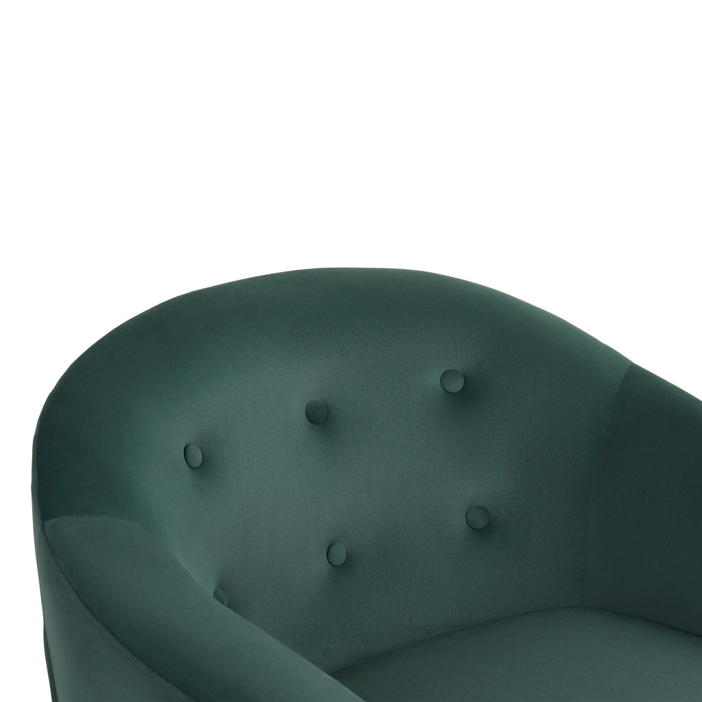 Millo Velvet Armchair - Dark Green