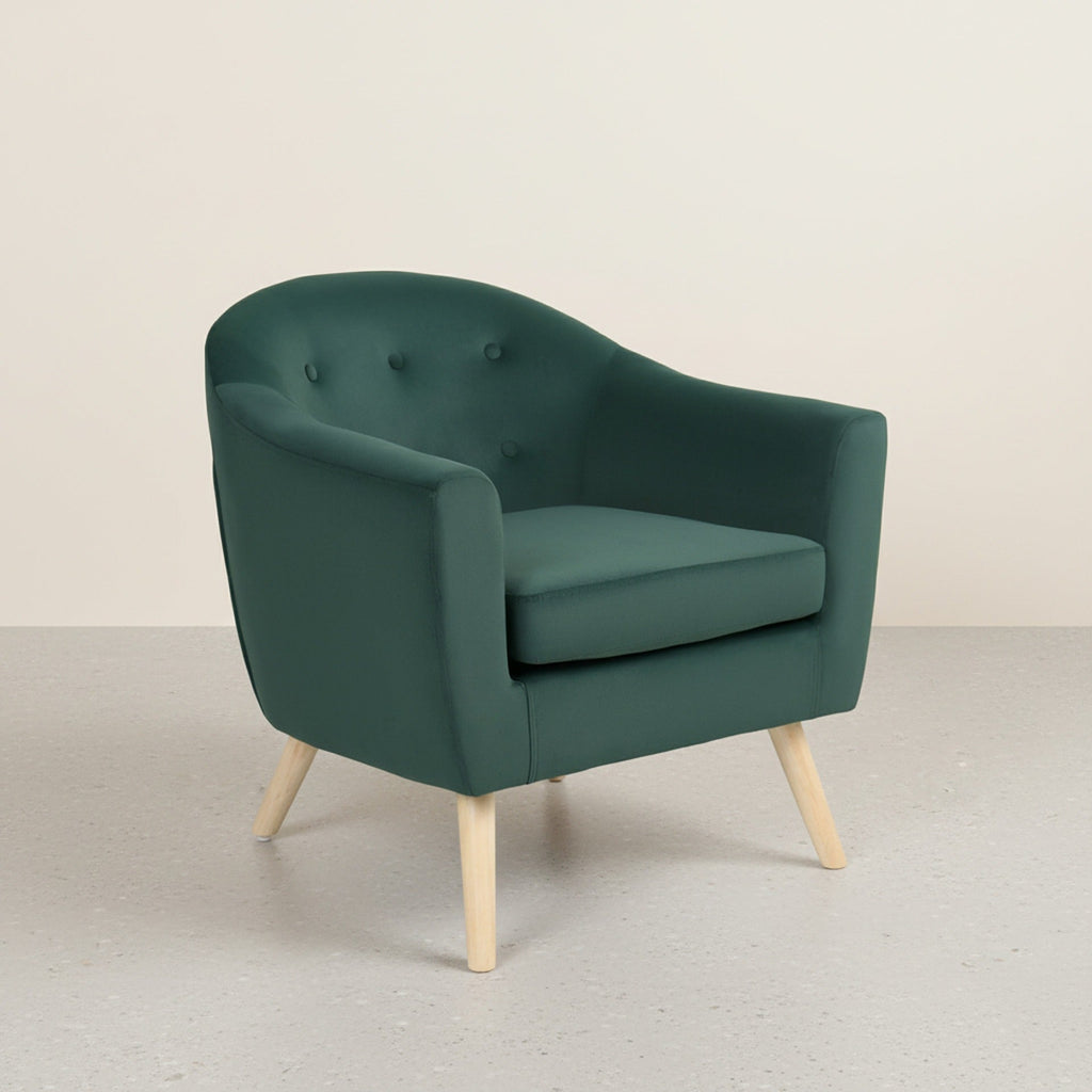 Millo Velvet Armchair - Dark Green