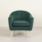 Millo Velvet Armchair - Dark Green