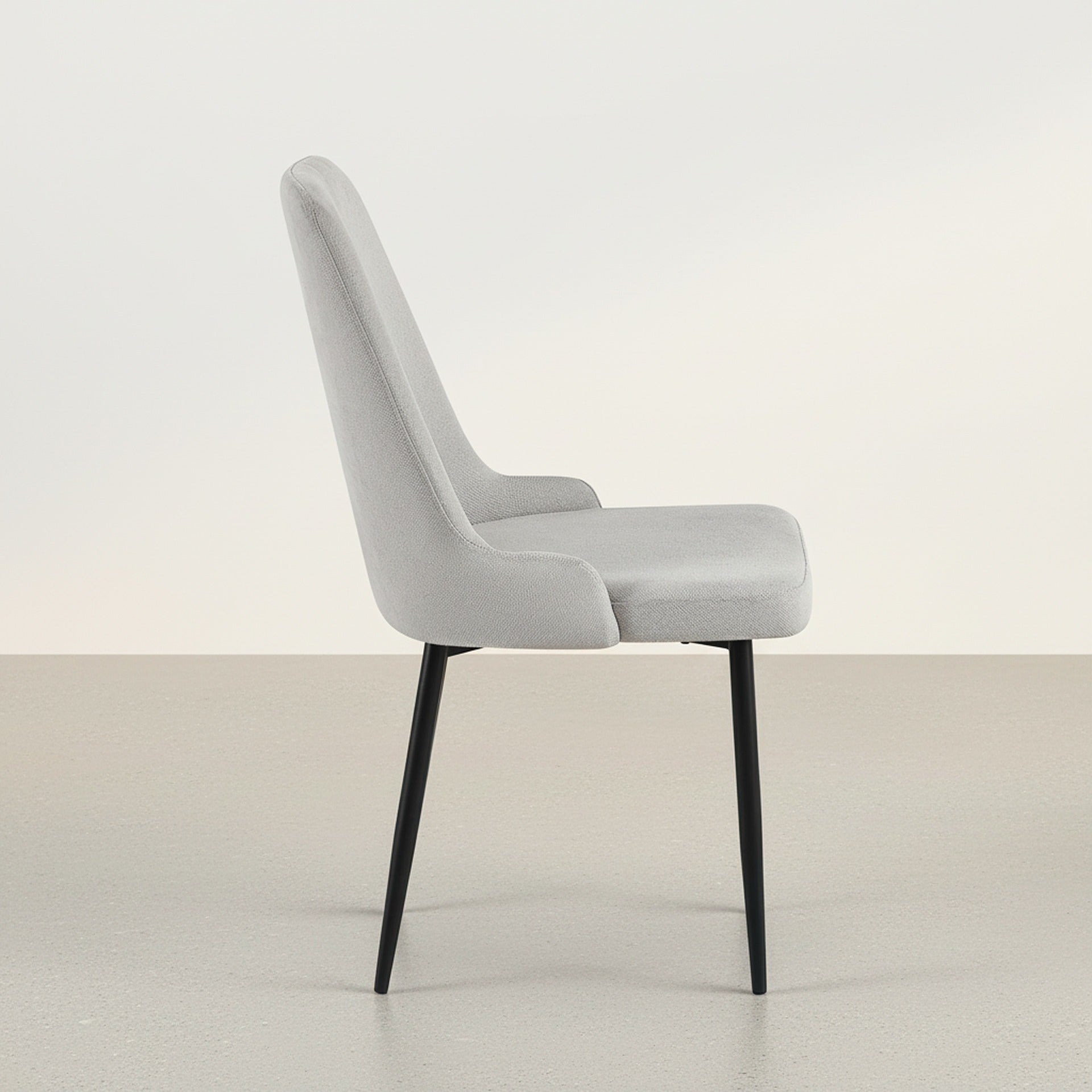 Oliro Linen Dining Chair - Set of 4 - Light Grey