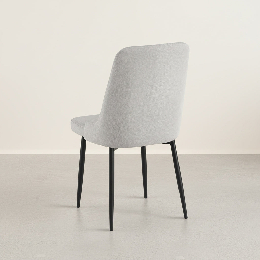 Oliro Linen Dining Chair - Set of 4 - Light Grey