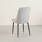 Oliro Linen Dining Chair - Set of 4 - Light Grey