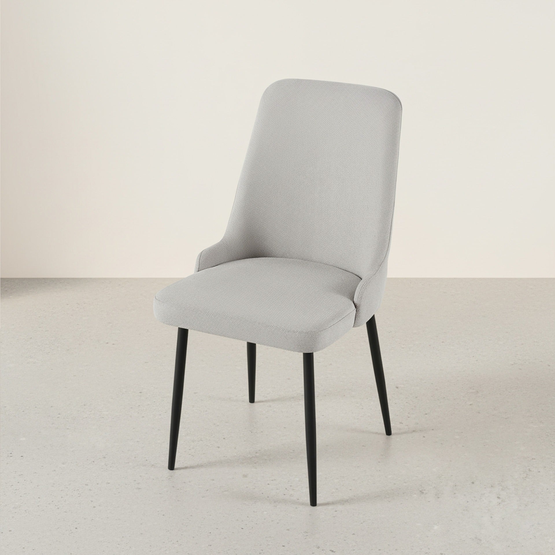 Oliro Linen Dining Chair - Set of 4 - Light Grey