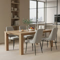 Oliro Linen Dining Chair - Set of 4 - Light Grey