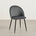 Avela Velvet Dining Chair - Set of 4 - Dark Grey