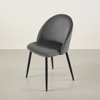 Avela Velvet Dining Chair - Set of 4 - Dark Grey