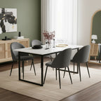 Avela Velvet Dining Chair - Set of 4 - Dark Grey
