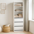 PAYETTE 3 Drawer & Shelf Wardrobe - WHITE