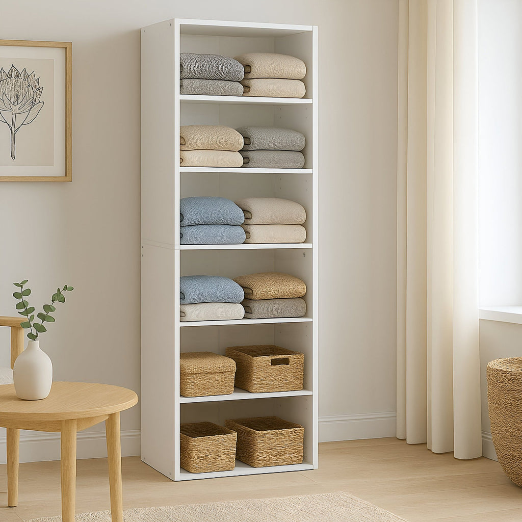 PAYETTE 6 Shelf Wardrobe - WHITE