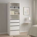 DELTA 4 Drawer & 3 Shelf Wardrobe - White