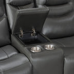 Silverdale Air Leather Manual Recliner Corner Sofa - Grey