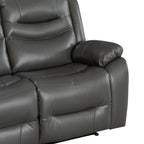 Silverdale Air Leather Manual Recliner Corner Sofa - Grey