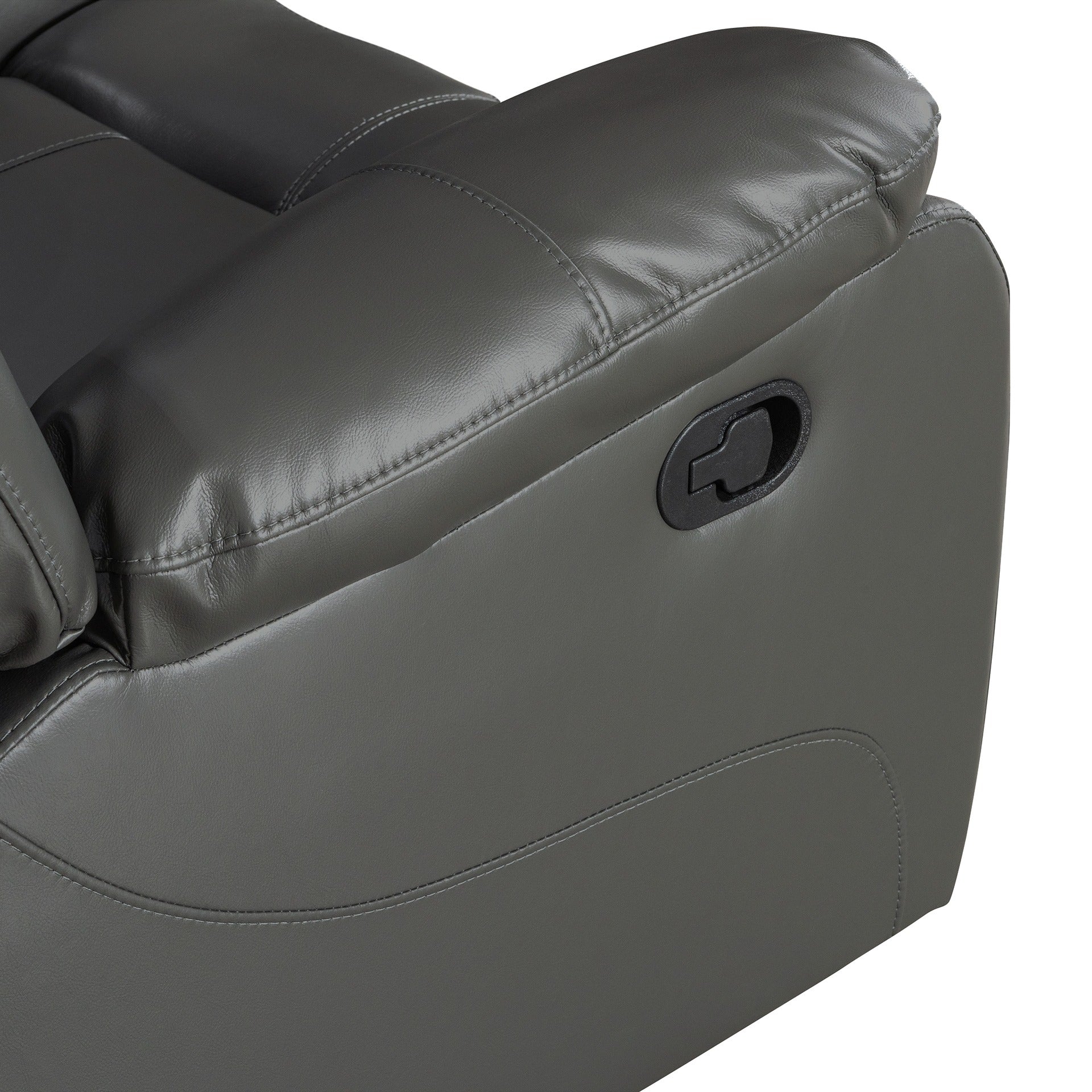 Silverdale Air Leather Manual Recliner Corner Sofa - Grey