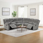 Silverdale Fabric Manual Recliner Corner Sofa - Grey