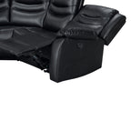 Silverdale Air Leather Electric Recliner Corner Sofa - Black