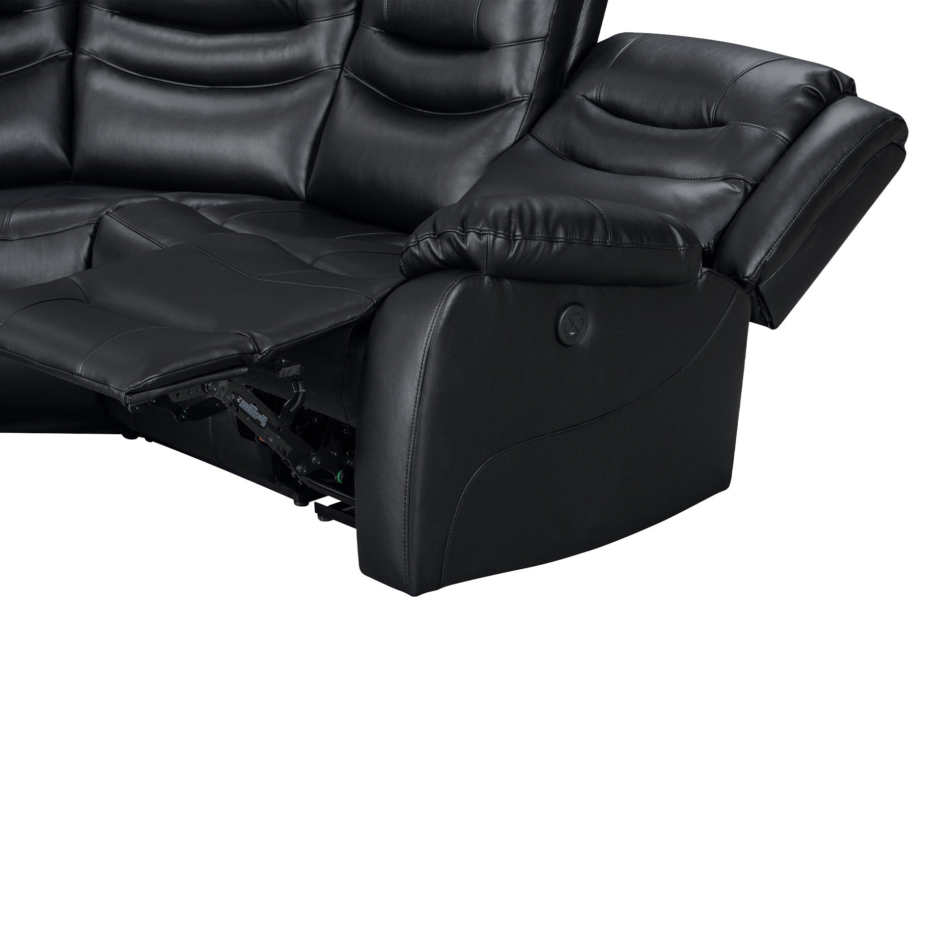Silverdale Air Leather Electric Recliner Corner Sofa - Black
