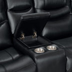 Silverdale Air Leather Electric Recliner Corner Sofa - Black