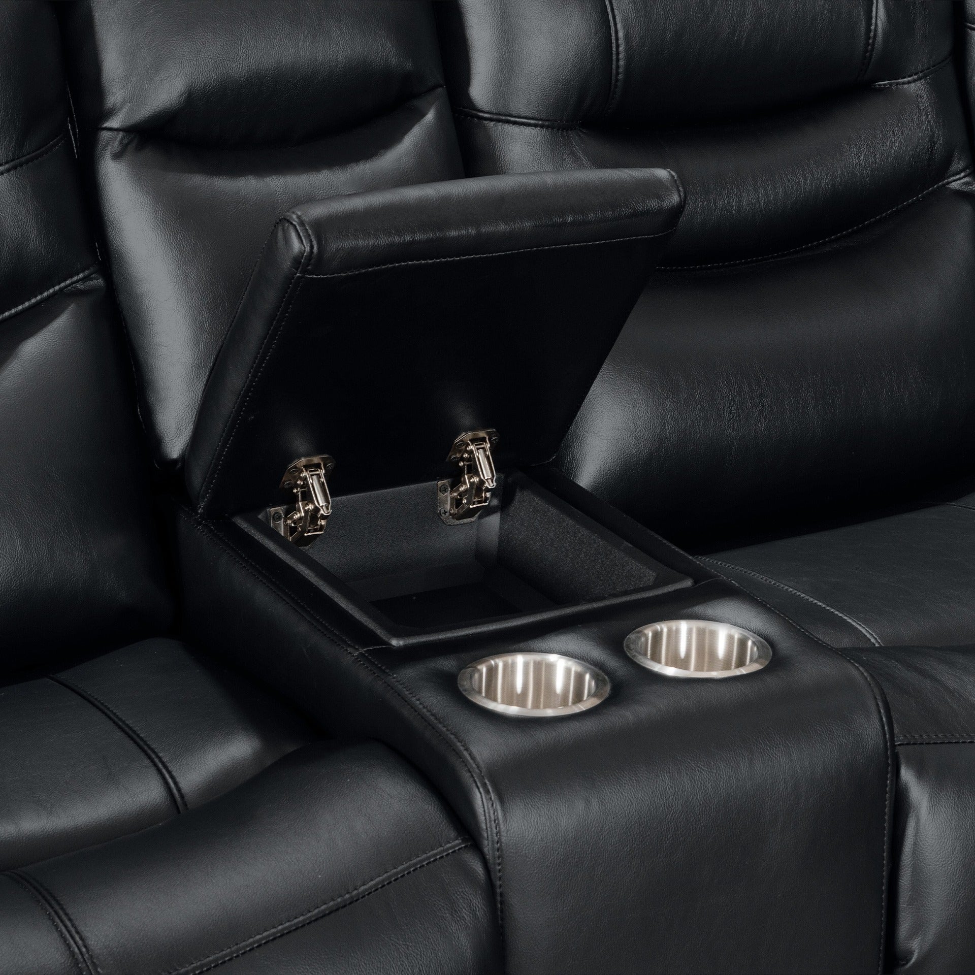 Silverdale Air Leather Electric Recliner Corner Sofa - Black