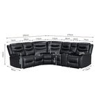 Silverdale Air Leather Electric Recliner Corner Sofa - Black