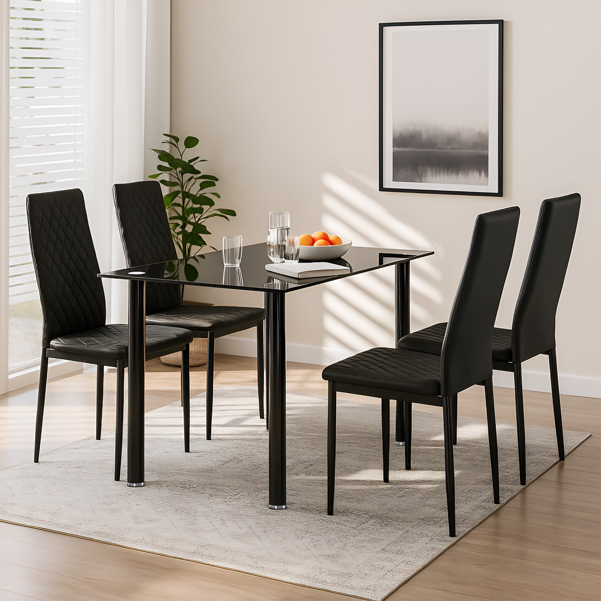 Benjamin 5 Piece 1.2m Dining Set - Black