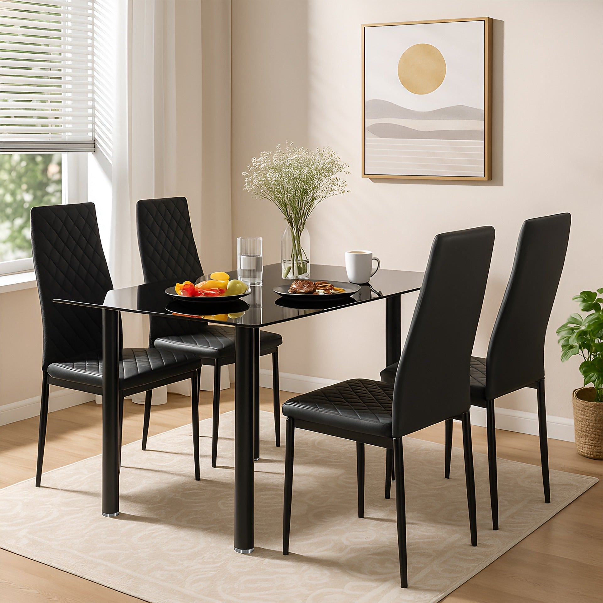 Benjamin 5 Piece 1.4m Dining Set - Black