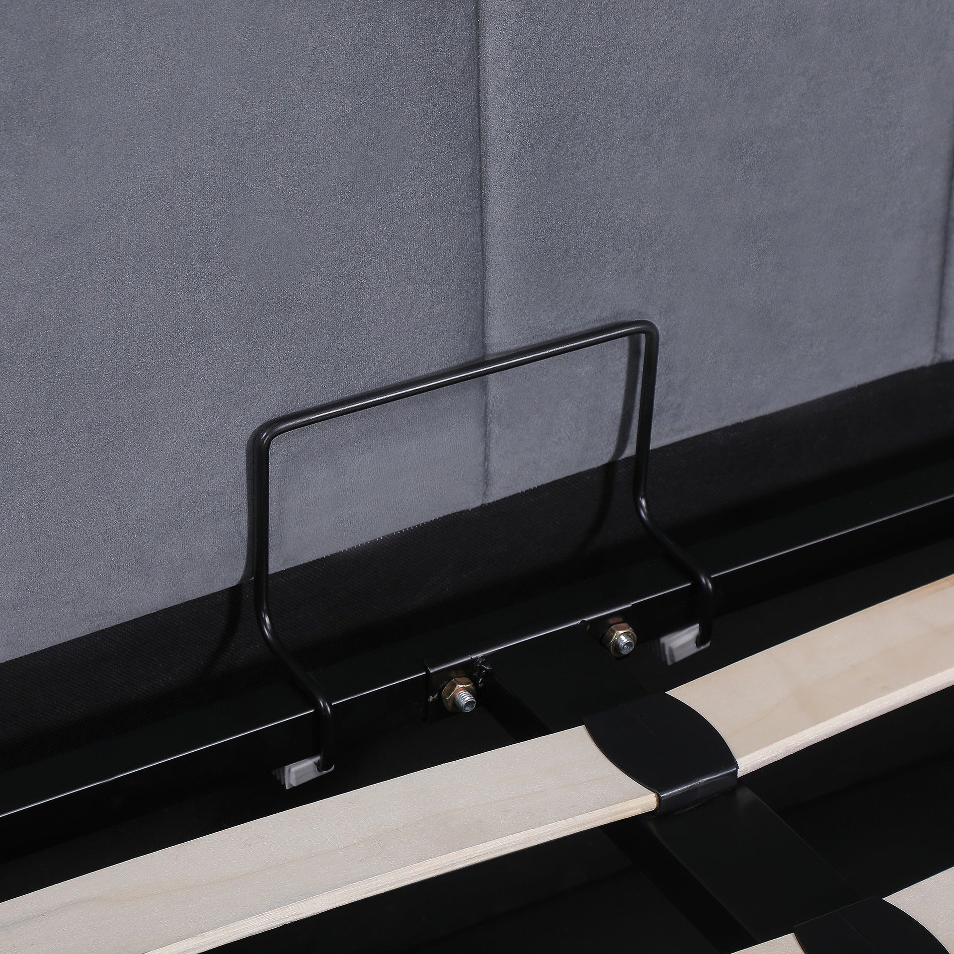 Penelope Double Gas Lift Velvet Bed Frame - Grey