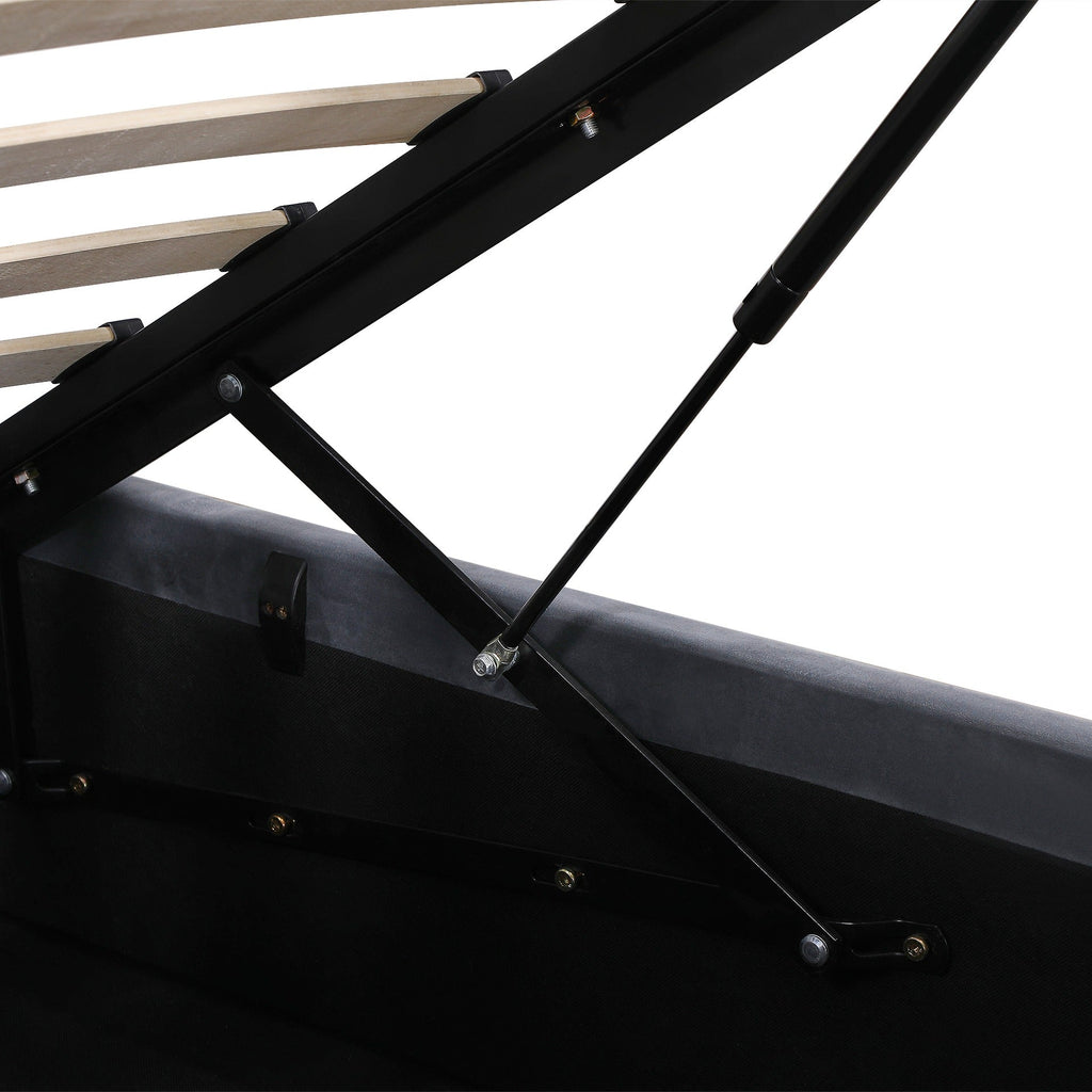 Penelope Double Gas Lift Velvet Bed Frame - Grey