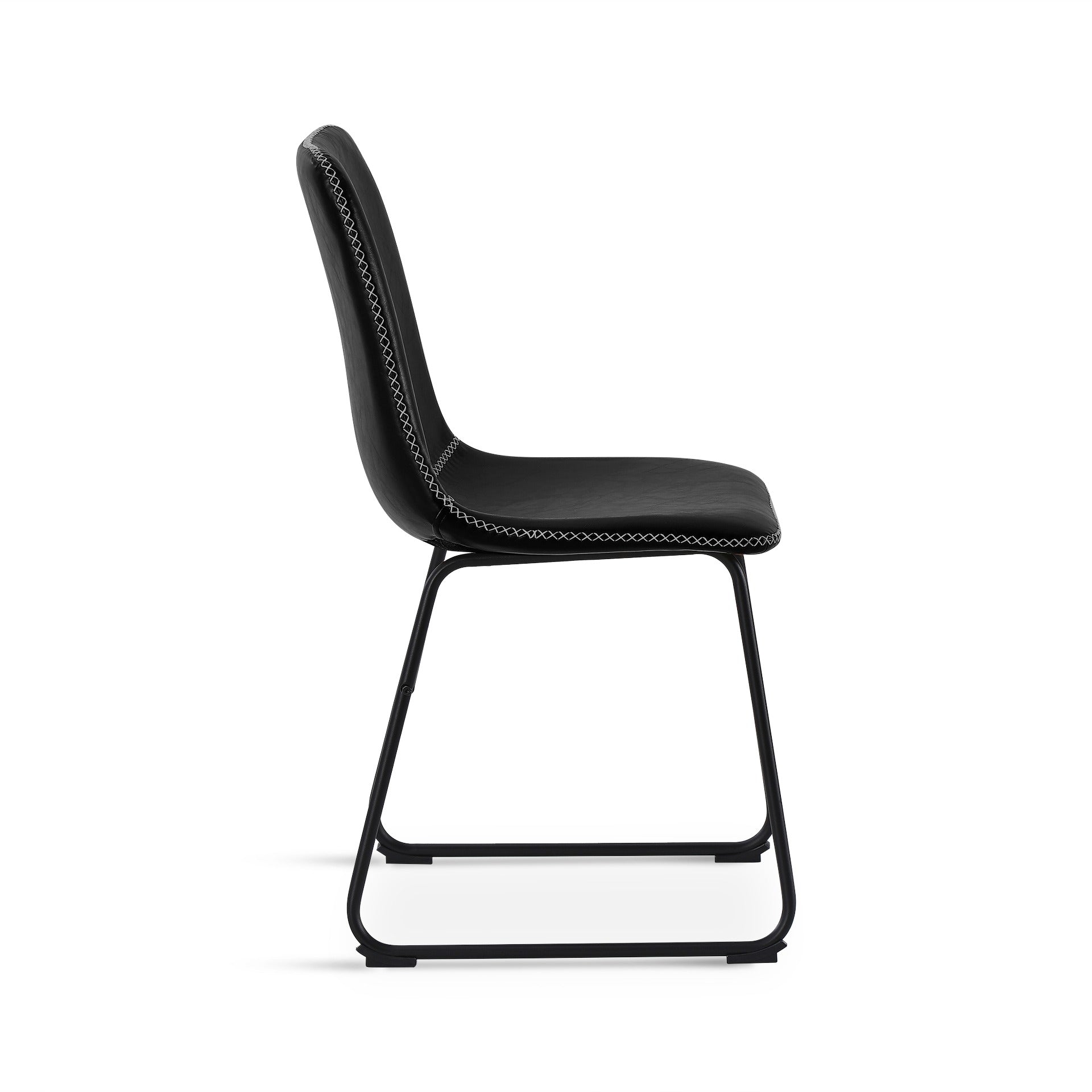 Grayson PU Leather Dining Chair - Set of 2 - Black