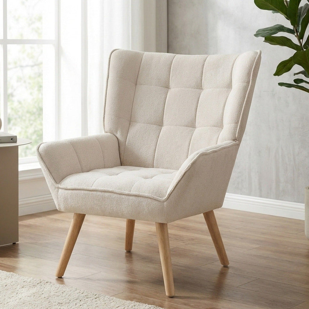 Amelia Rubberwood Armchair - White