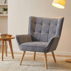 Amelia Rubberwood Armchair - Dark Grey