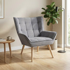 Amelia Rubberwood Armchair - Dark Grey