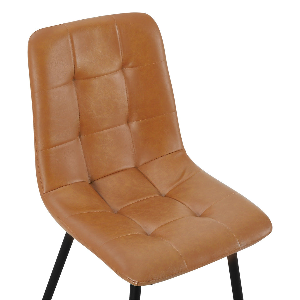 David PU Leather Dining Chair - Set of 4 - Orange